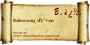 Babocsay Áron névjegykártya