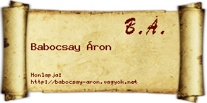 Babocsay Áron névjegykártya