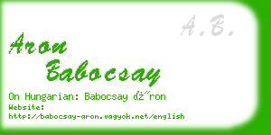 aron babocsay business card